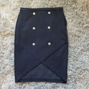 5/$25--Pin Stripe Button Pencil Skirt